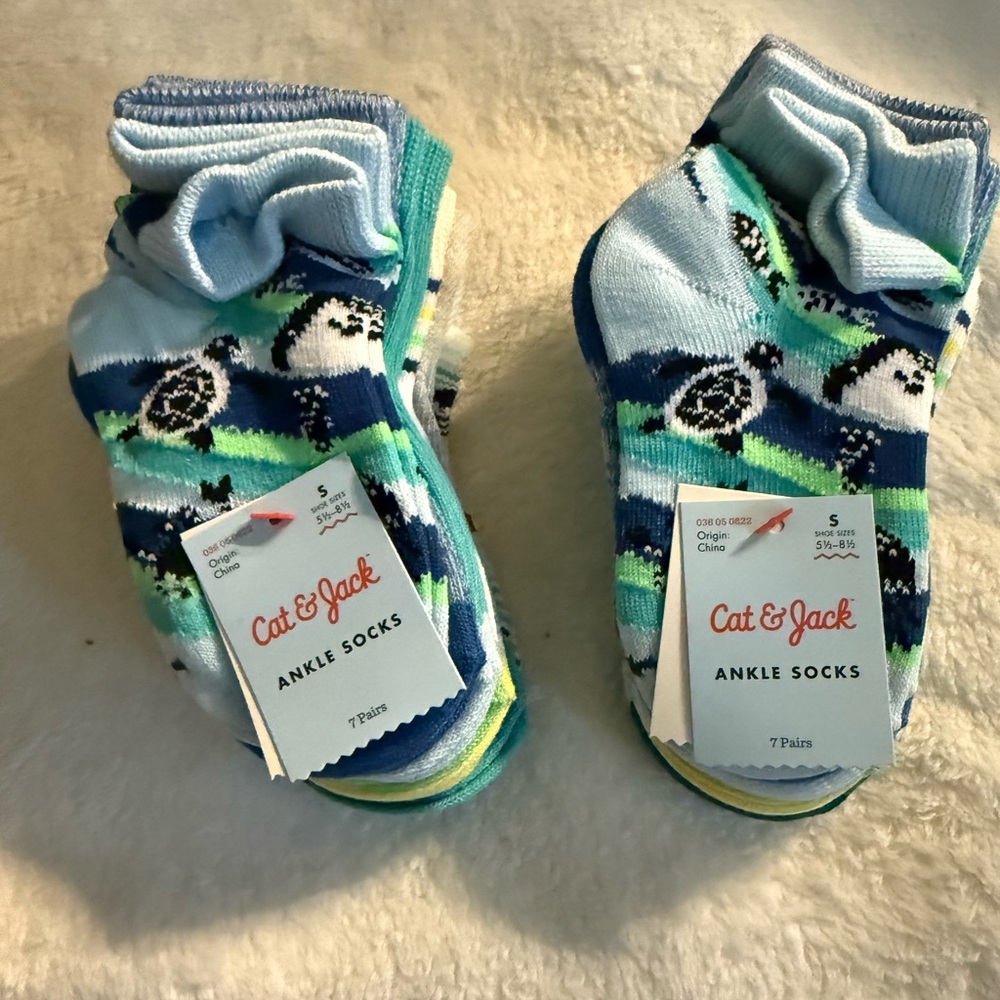 Cat & Jack Blue and Green Socks